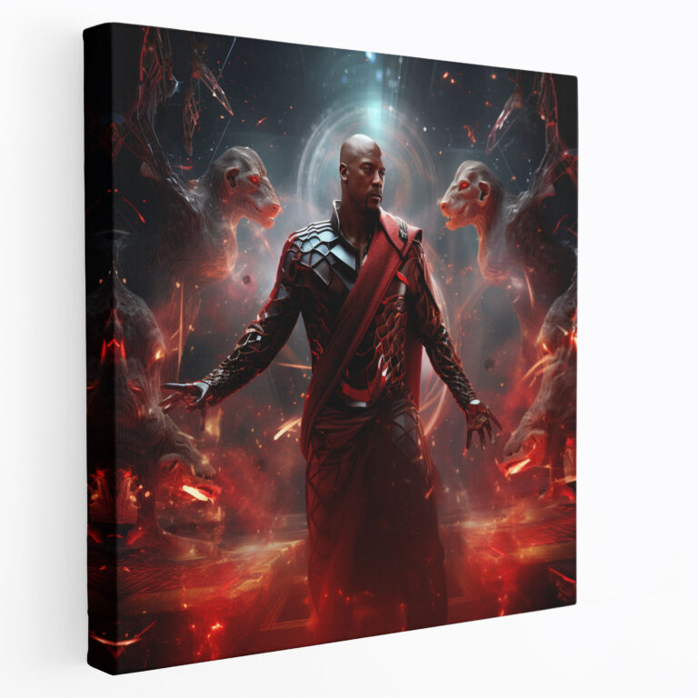 Michael Jordan Wall Decoration - Futuristic Digital Art Canvas Print - Micheal Jordan, Futuristic Digital Artwork, Canvas Wall Art, Wall Decoration