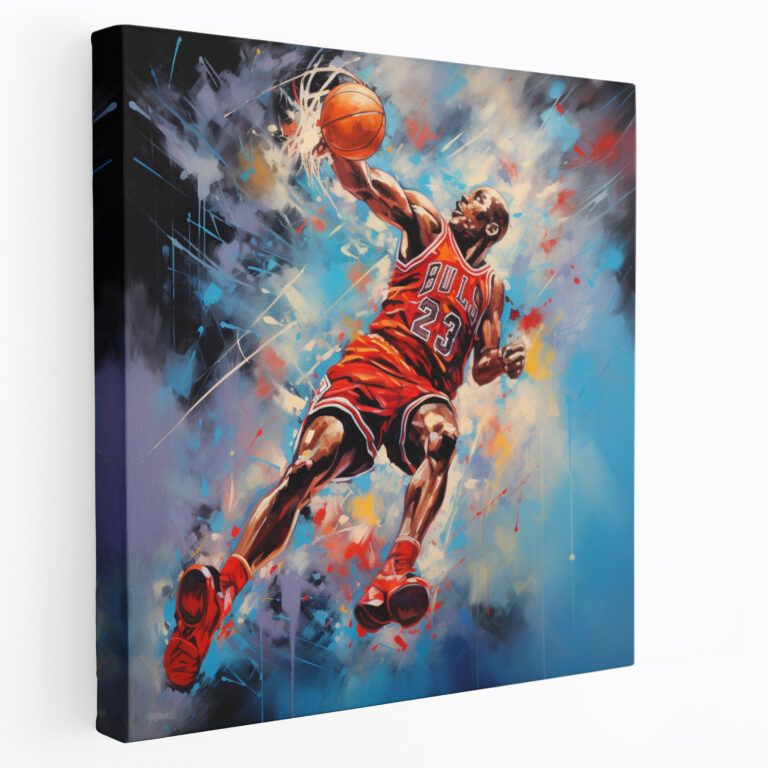 Michael Jordan Canvas Print - Dynamic Abstract Painting - Micheal Jordan, Sports, Canvas Wall Art, Abstract Painting