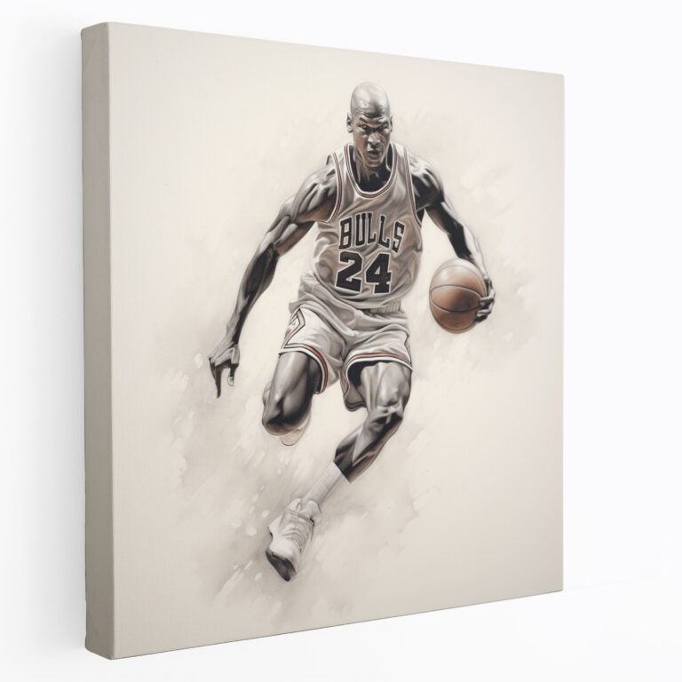 Michael Jordan Wall Art - Realistic Charcoal Sketch - Micheal Jordan, Canvas Wall Art, Charcoal Sketch, Sports