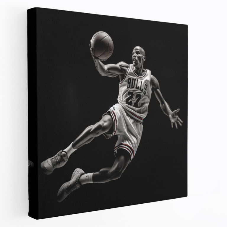 Michael Jordan Canvas Print - Classic Black And White Photograph - Micheal Jordan, Elegant, Canvas Wall Art, Wall Decoration
