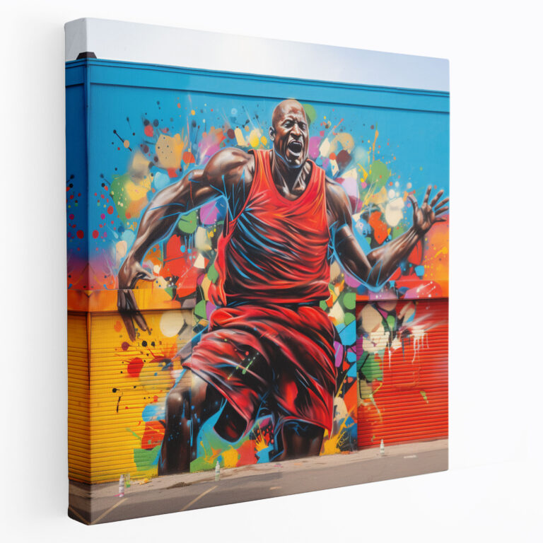 Michael Jordan Wall Art - Street Art-Inspired Graffiti Mural - Micheal Jordan, Home Decoration, Canvas Wall Art, Street Art