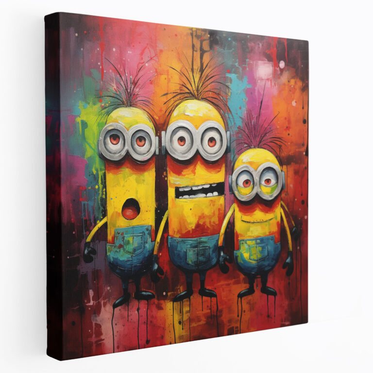 Minions Wall Decoration - Abstract Painting Canvas Print - Minions, Poses, Wall Art, Home Decoration