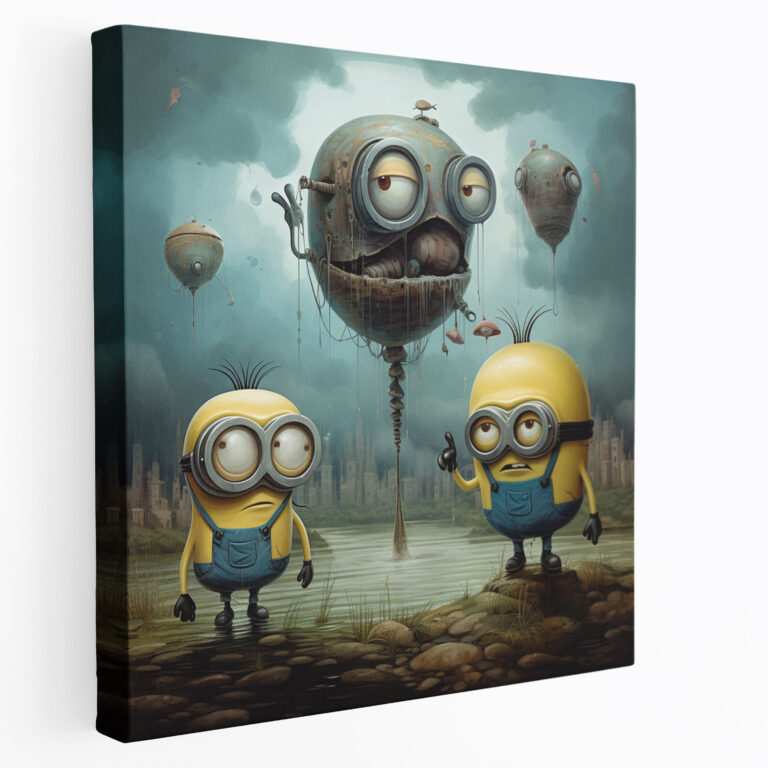 Minions Wall Decoration - Surrealist Canvas Print - Minions, Dreamlike Landscape, Home Decoration, Canvas Print