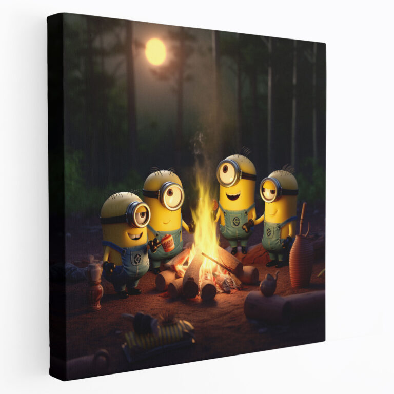 Minions Wall Decoration - Minions Camping Adventure - High Quality Canvas Print - Minions, Camping Adventure, Wall Art, Canvas Wall Art
