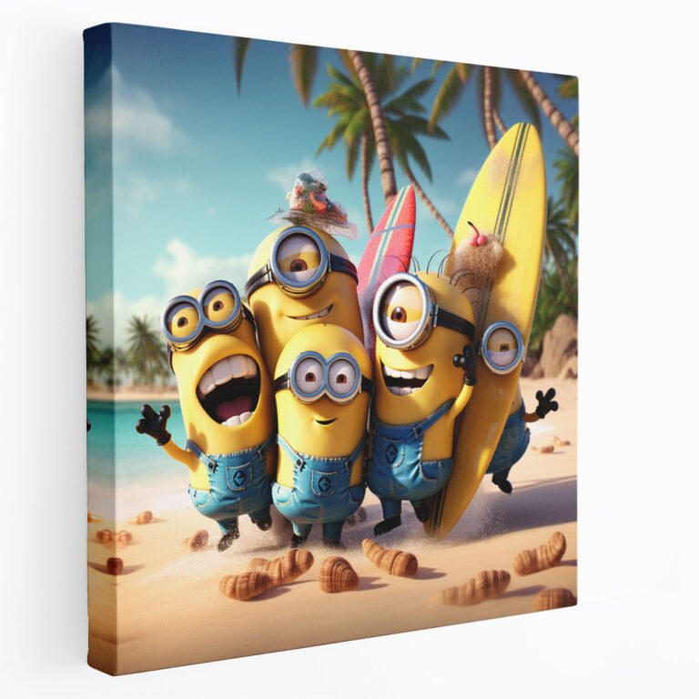 Minions Canvas Print - Beach Fun - Minions, Wall Art, Minions, Beach