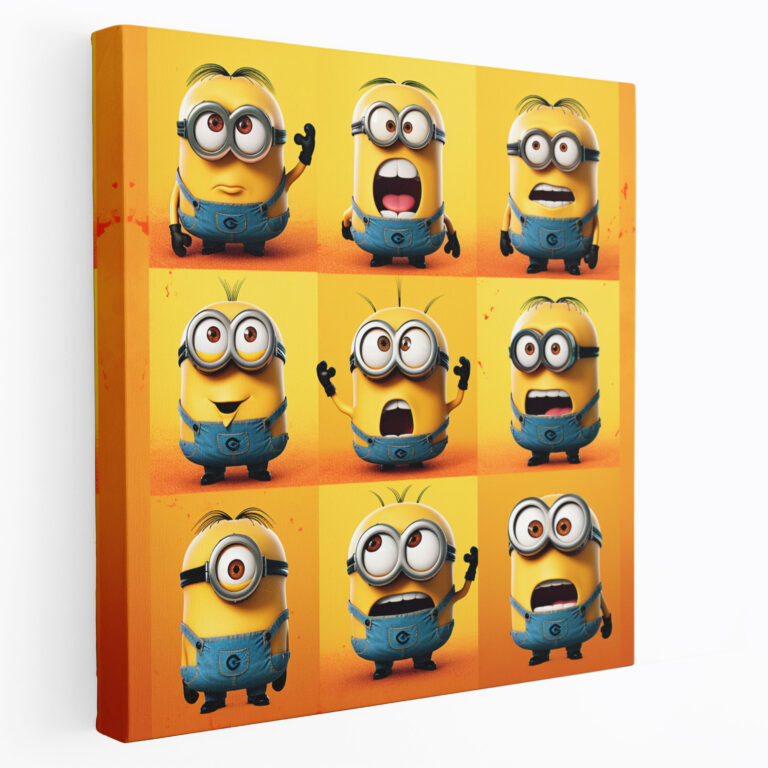 Minions Canvas Print - Expressive Collage - Minions, Wall Decoration, Colorful, Wall Art