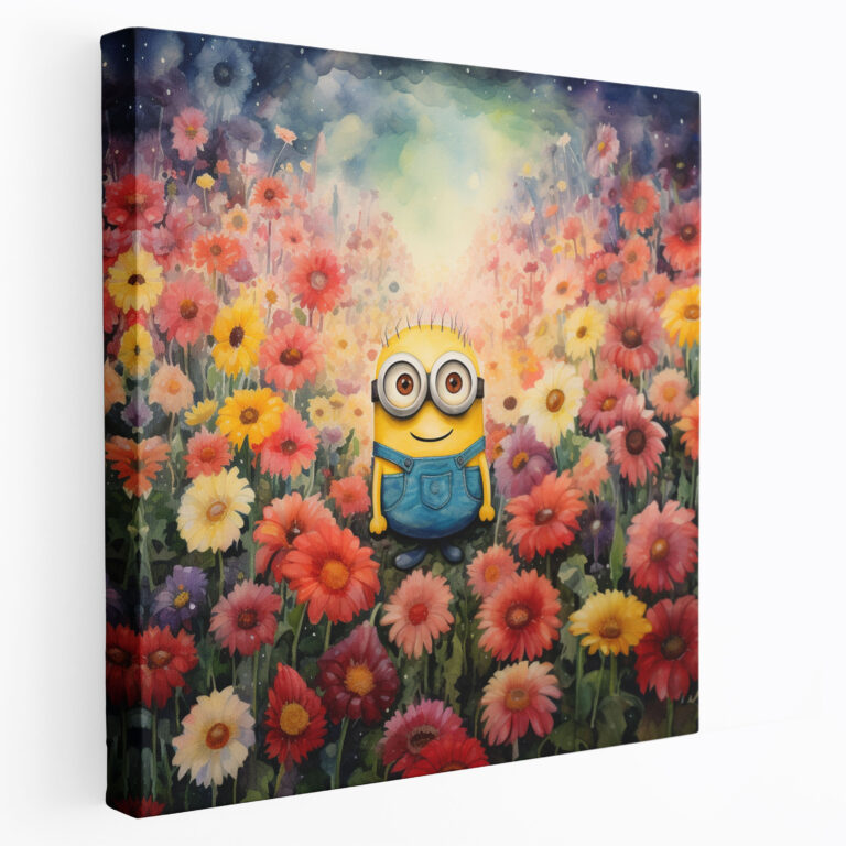 Minions Canvas Print - Whimsical Watercolor Wall Art - Minions, Colorful Flowers, Wall Art, Home Decoration