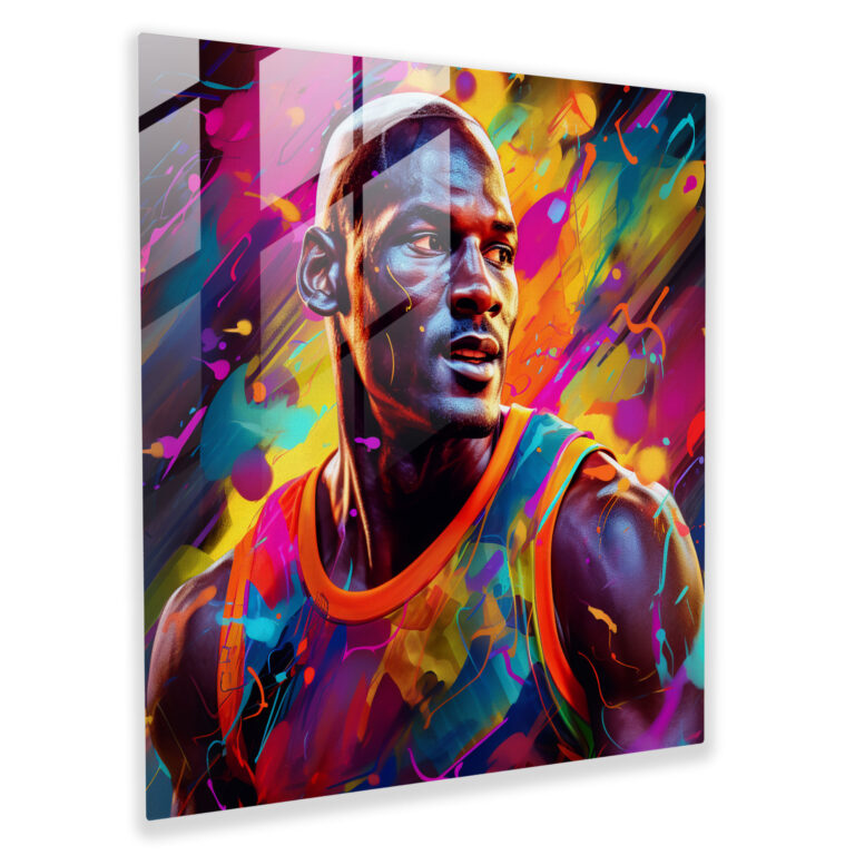 Michael Jordan Modern Glass Print - Micheal Jordan, Glass Print, Glass Wall Art, Wall Decoration