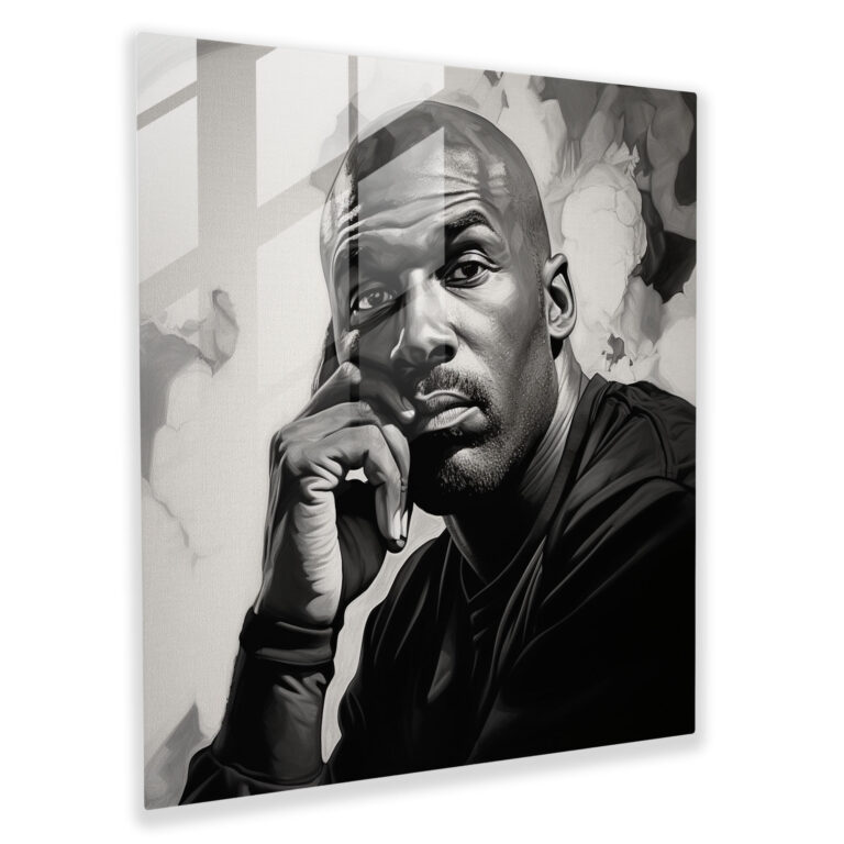 Determined Michael Jordan Glass Print - Micheal Jordan, Glass Art, Glass Print, Admiration