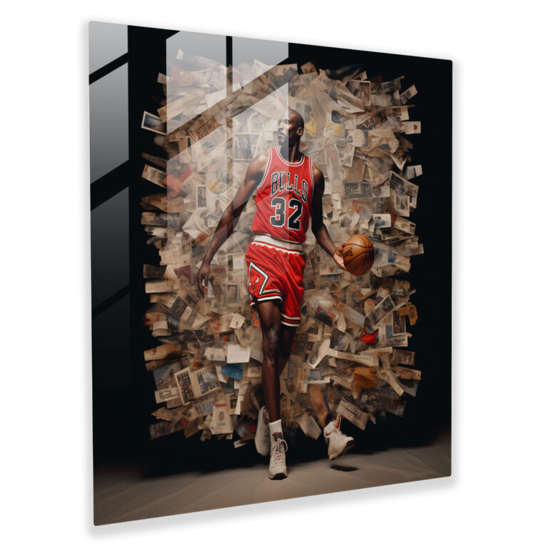 Michael Jordan Glass Print - Journey Of A Legend - Micheal Jordan, Glass Wall Art, Journey, Glass Print