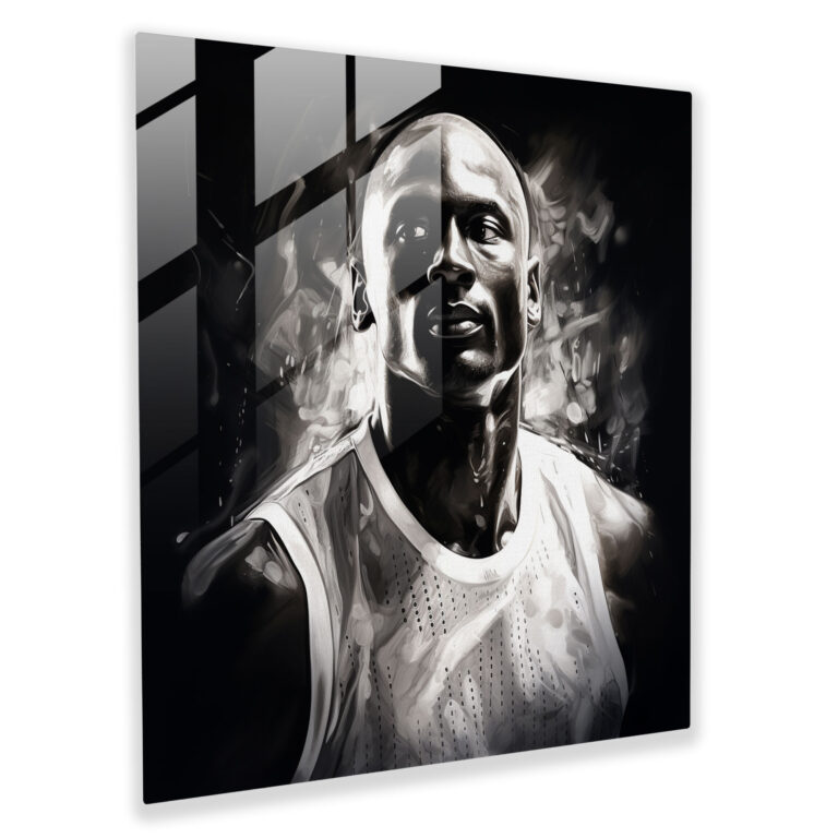 Michael Jordan Glass Print - Micheal Jordan, Glass Art, Modern Art, Michael Jordan