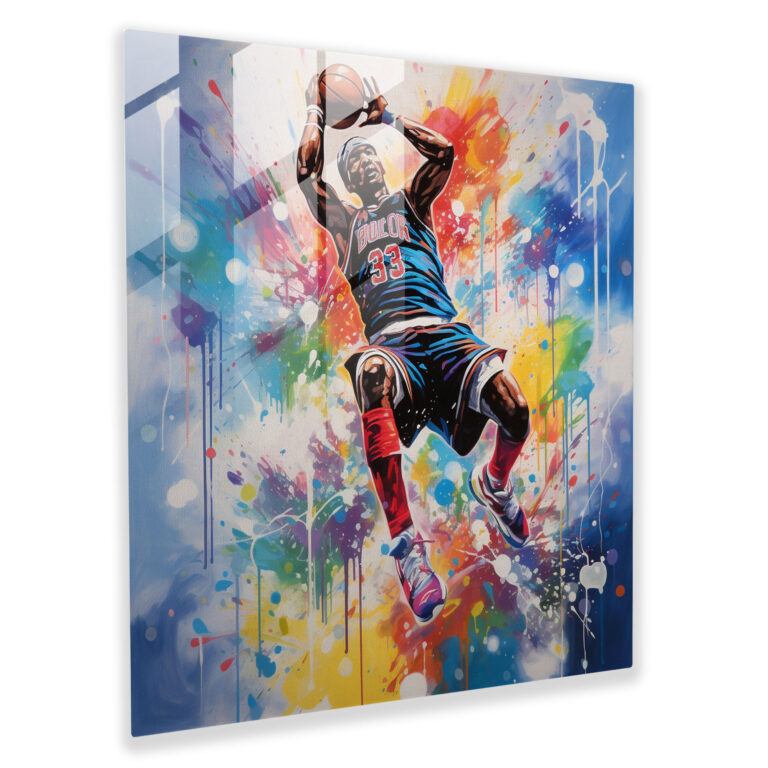 Michael Jordan Glass Print - Graffiti-Inspired Artwork - Micheal Jordan, Home Decoration, Glass Wall Art, Style