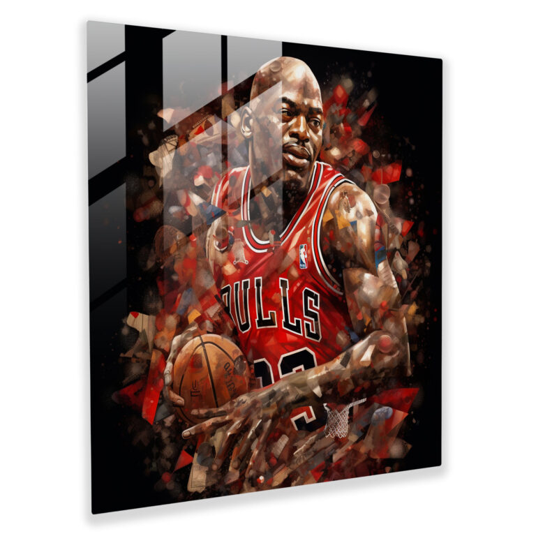 Michael Jordan Glass Print - Digital Collage - Micheal Jordan, Wall Decoration, Modern Art, Glass Wall Art