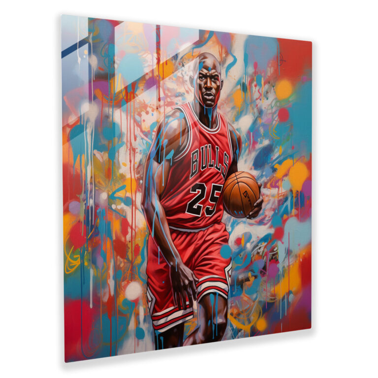 Michael Jordan Glass Print - Graffiti-Inspired Artwork - Micheal Jordan, Michael Jordan, Chicago Bulls, Glass Art