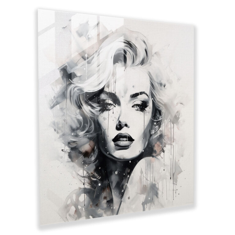 Timeless Beauty: Marilyn Monroe Glass Print - Marilyn Monroe, Stylish Interpretation, Glass Wall Art, Glass Print