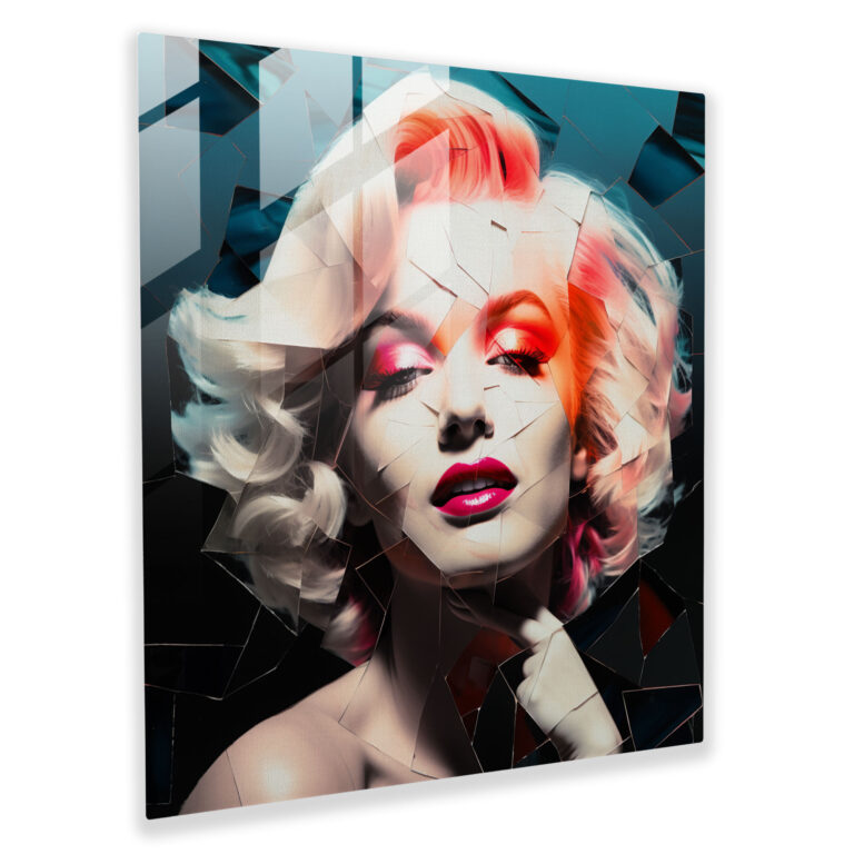 Dazzling Beauty: Marilyn Monroe Glass Wall Art - Marilyn Monroe, Glass Wall Art, Abstract Interpretation, Glass Art