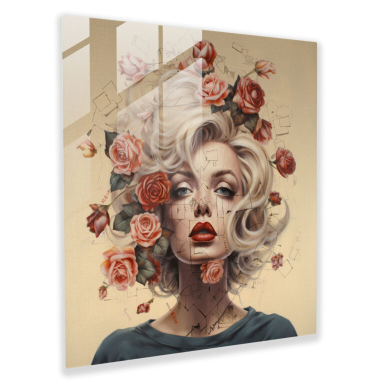 Whimsical Marilyn Monroe Glass Print - Marilyn Monroe, Home Decoration, Marilyn Monroe, Whimsy