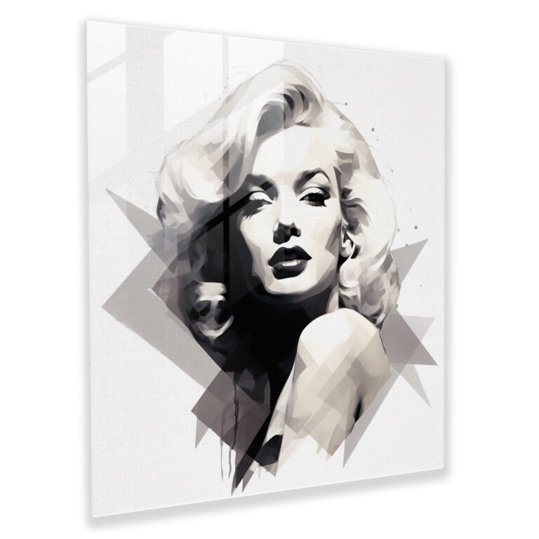 Minimalist Marilyn Monroe Glass Print - Marilyn Monroe, Silhouette, Black And Gray, Marilyn Monroe