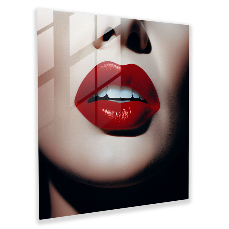 Marilyn Monroe Red Lips Glass Print - Marilyn Monroe, Marilyn Monroe, Glass Art, Glass Wall Art