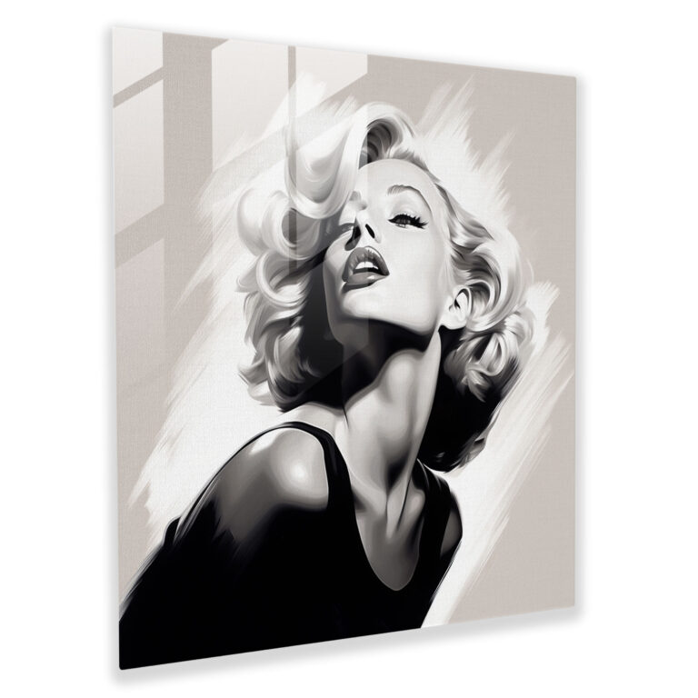 Marilyn Monroe Glass Print - Minimalistic Portrayal - Marilyn Monroe, Home Decoration, Glass Wall Art, Marilyn Monroe