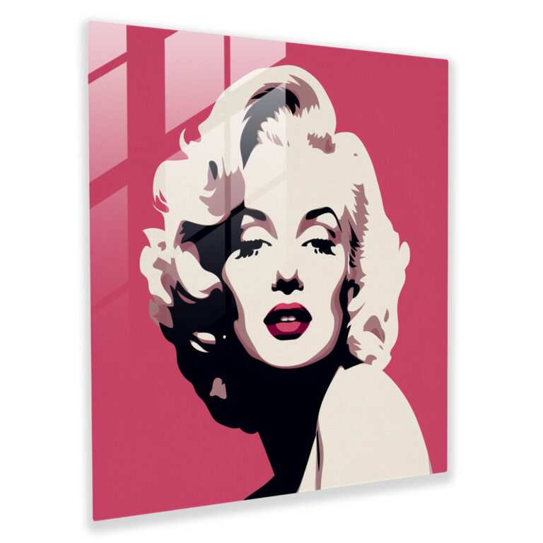Minimalist Marilyn Monroe Glass Print - Marilyn Monroe, Home Decoration, Modern Art, Glass Wall Art