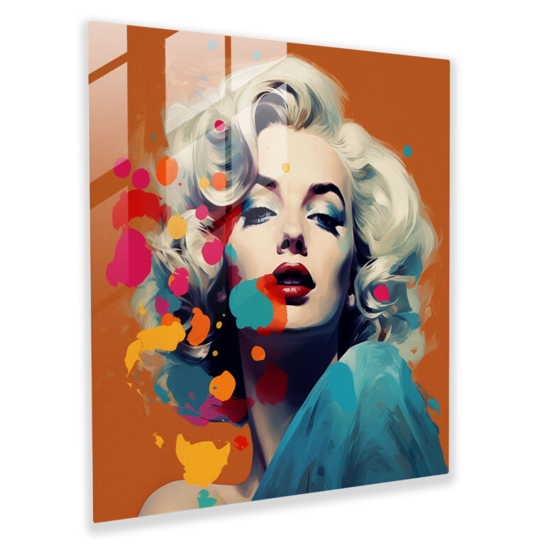 Pop Culture Mashup Marilyn Monroe Glass Print - Marilyn Monroe, Glass Print, Home Decoration, Wall Decoration