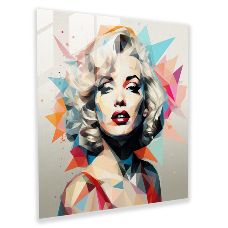 Geometric Marilyn Monroe Glass Print - Marilyn Monroe, Marilyn Monroe, Wall Decoration, Glass Art