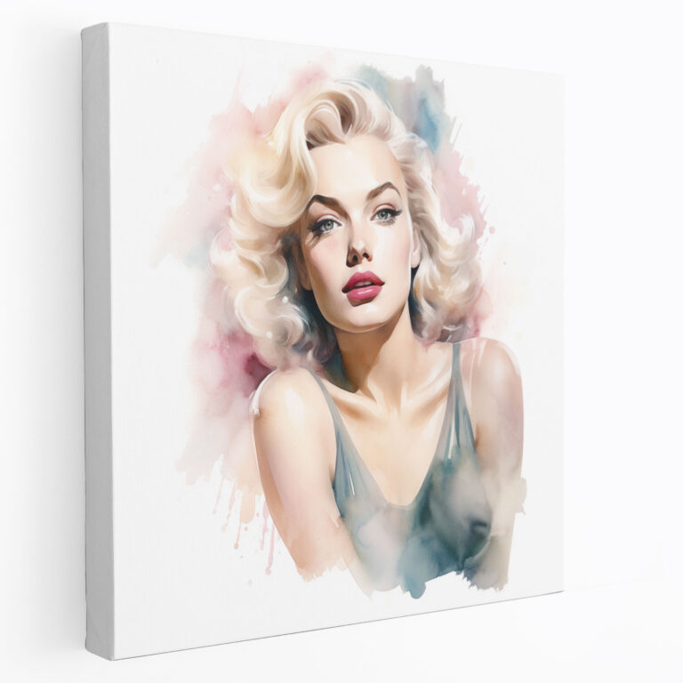 Marilyn Monroe Canvas Print - Watercolor Portrait Wall Art - Marilyn Monroe, Canvas Print, Grace, Portrait Painting