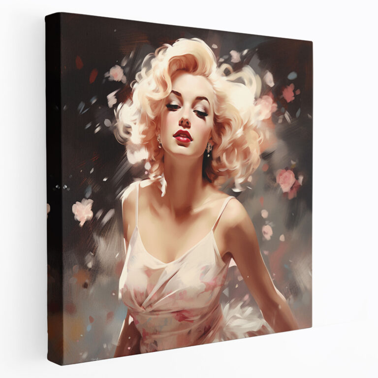 Retro Marilyn Monroe Canvas Print - Marilyn Monroe, Wall Art, Retro Style Artwork, Vintage Dress
