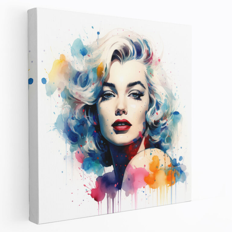 Marilyn Monroe Canvas Print - Whimsical Watercolor Wall Art - Marilyn Monroe, Canvas, Dreamy, Canvas Print