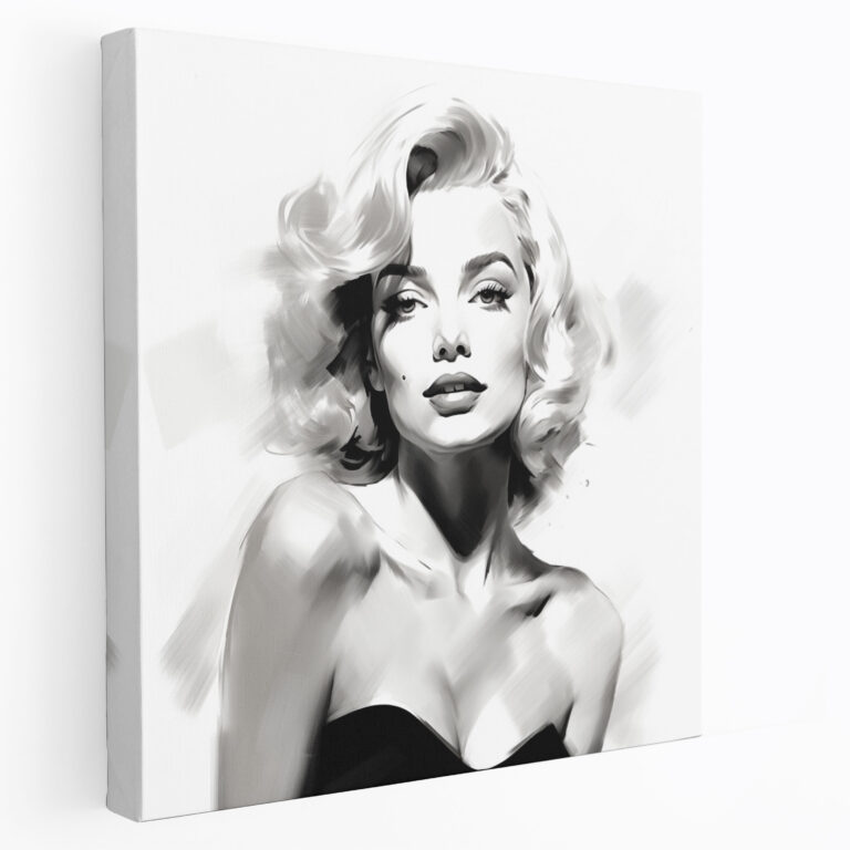 Minimalist Marilyn Monroe Canvas Print: Black And White Wall Art - Marilyn Monroe, Canvas Print, Home Decoration, Canvas