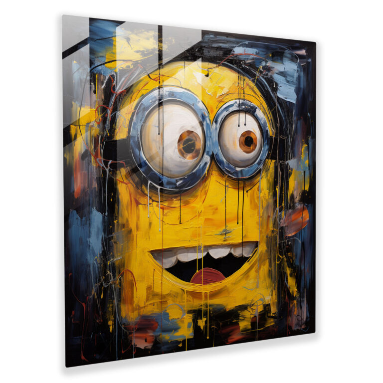 Abstract Minion Glass Print - Minions, Glass Print, Home Decoration, Modern Art