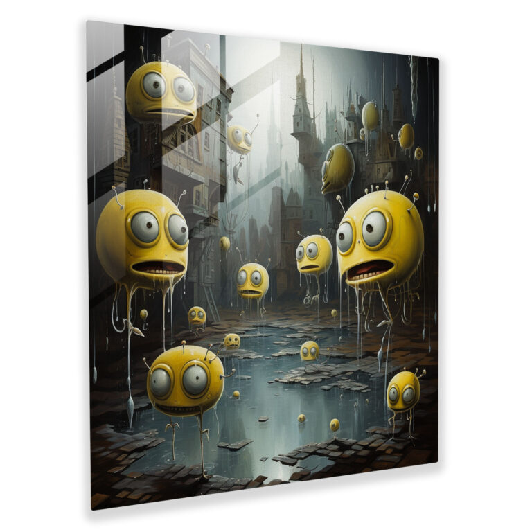Surreal Minion Glass Print - Minions, Surrealism, Wall Decoration, Glass Print