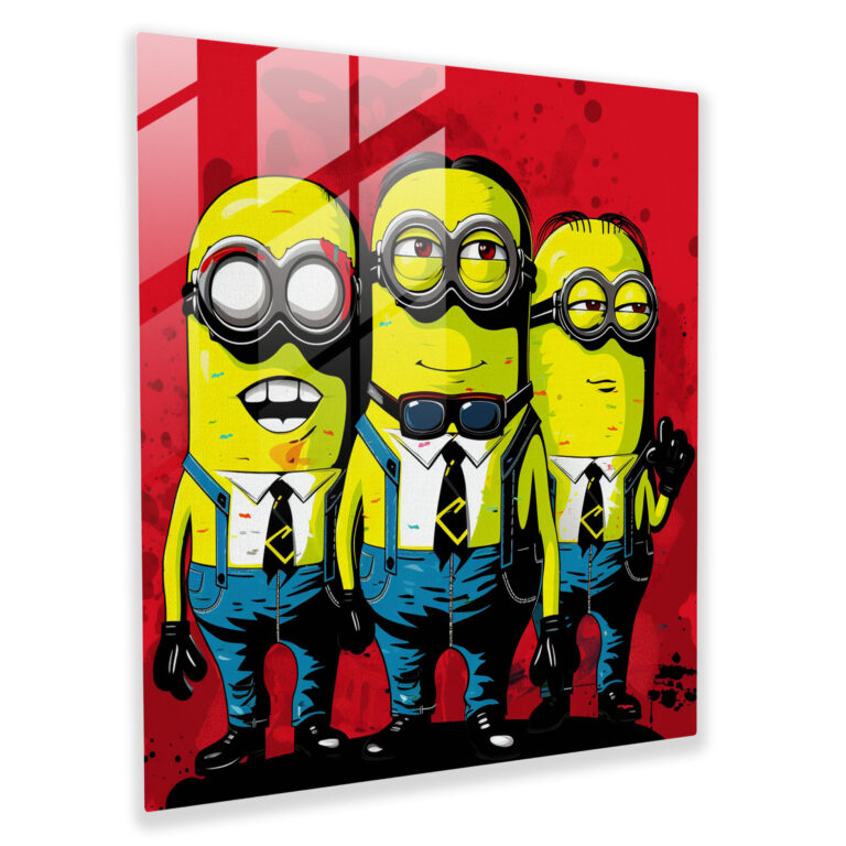 Minions Glass Print - Pop Art Style - Minions, Glass Art, Glass Print, Glass Wall Art