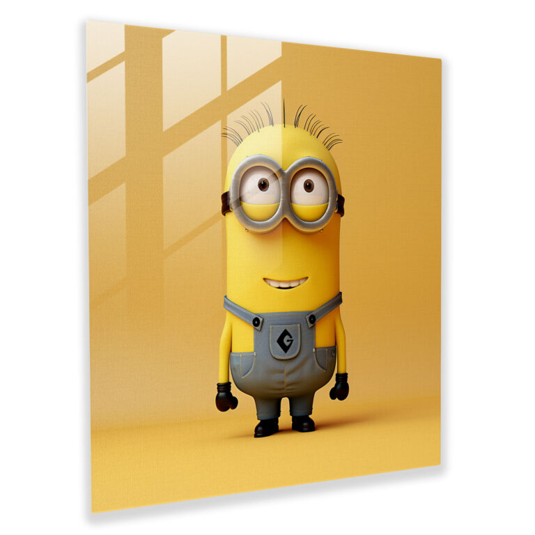 Minions Glass Print - Minimalist Design - Minions, Wall Decoration, Glass Art, Glass Print