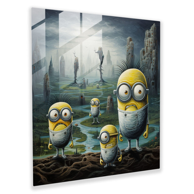 Minions Glass Print - Surrealist Dream - Minions, Modern Art, Glass Print, Glass Art