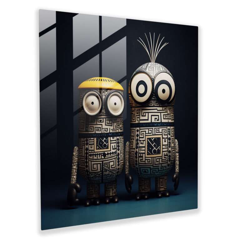 Minions Glass Print - Geometric Harmony - Minions, Wall Decoration, Glass Art, Modern Art