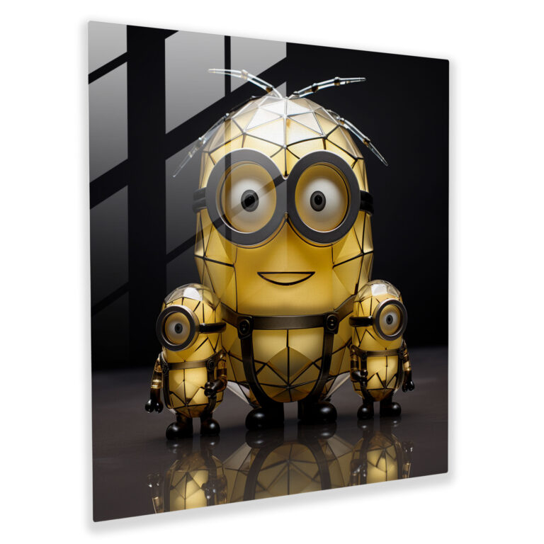 Minions Geometric Glass Art - Minions, Creative, Glass Sculpture, Minions