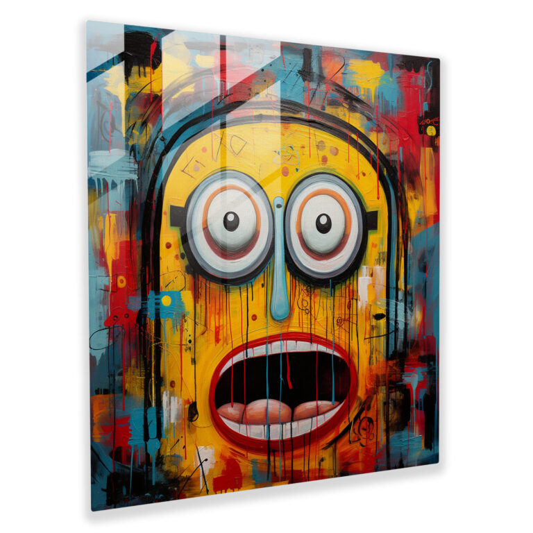 Minions Glass Print - Abstract Expression - Minions, Glass Wall Art, Glass Art, Glass Print