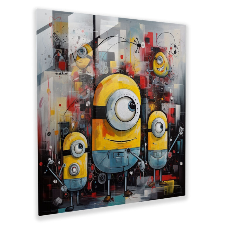 Abstract Minions Glass Print - Minions, Glass Wall Art, Glass Art, Abstract Art