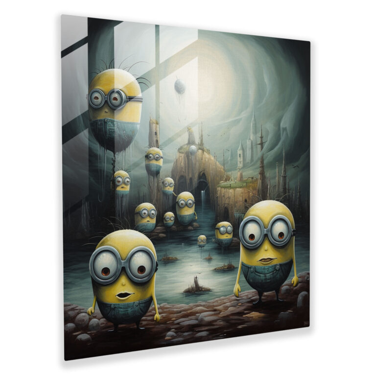 Dreamlike Minions Glass Print - Minions, Home Decoration, Dreamlike, Modern Art