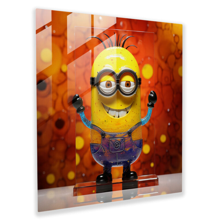 Minions Abstract Glass Print - Minions, Glass Print, Glass Wall Art, Minions