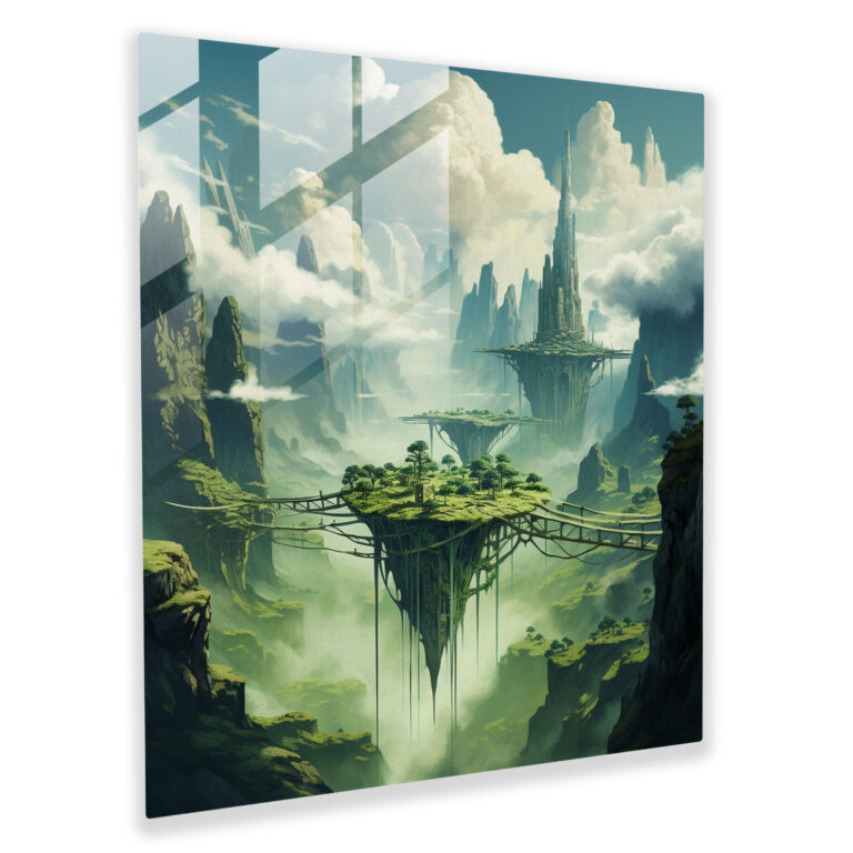 Dreamy Moss Glass Wall Art - Moss, Moss, Dreamlike Sky, Blur Boundaries Between Reality And Fantasy