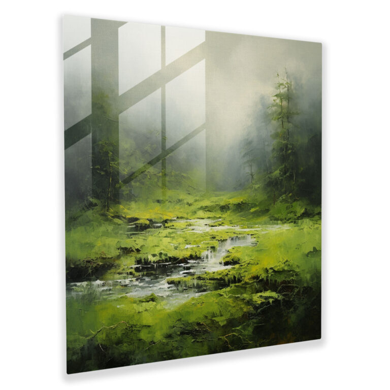 Mossy Landscape Glass Wall Art - Moss, Glass Wall Art, Modern Art, Wall Decoration