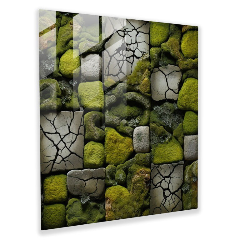Textured Moss Glass Print - Moss, Wall Decoration, Intricate Patterns, Textures And Craftsmanship