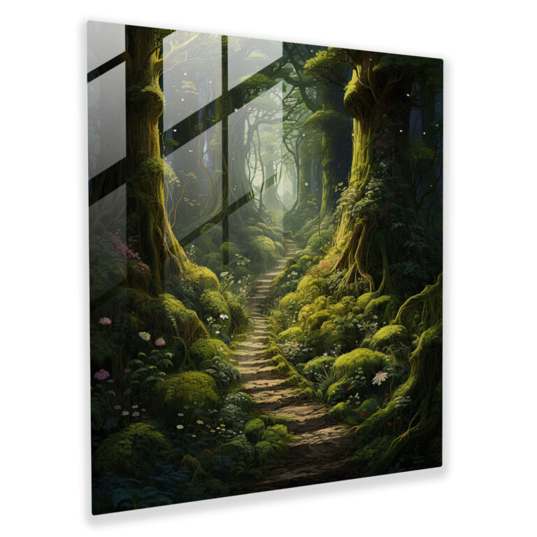 Enchanting Moss Glass Wall Art - Moss, Glass Wall Art, Glass Print, Modern Art