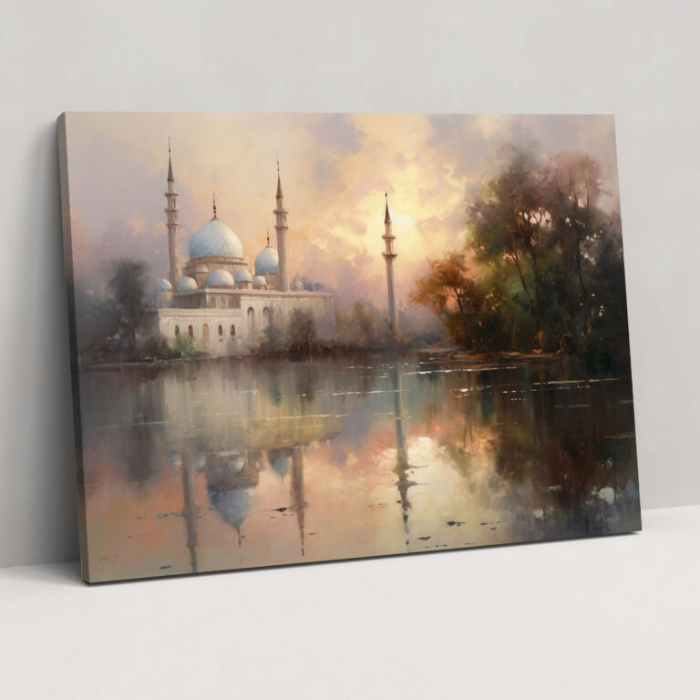 Impressionist Mosque Canvas Print - Mosque, Home Decoration, Wall Decoration, Canvas
