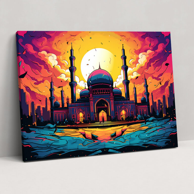Pop Art Mosque Canvas Print - Mosque, Pop Art, Vibrant, Mosque