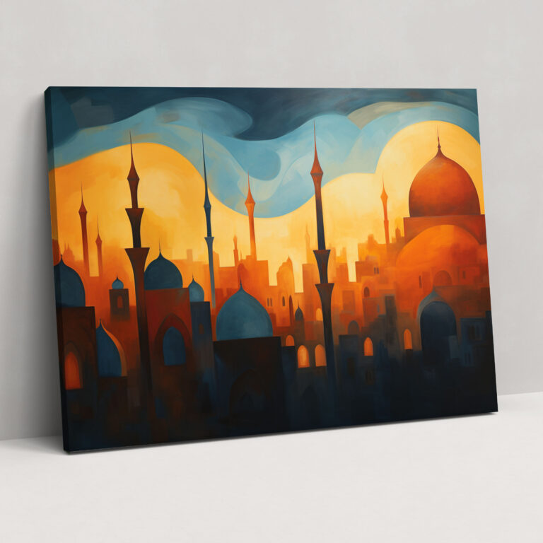 Mosque Canvas Print - Mosque, Abstract Oil Painting, Canvas, Mosque