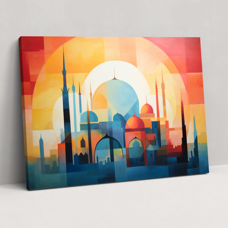 Mosque Canvas Print - Modern Abstract Wall Art - Mosque, Modern Abstract Painting, Home Decoration, Canvas